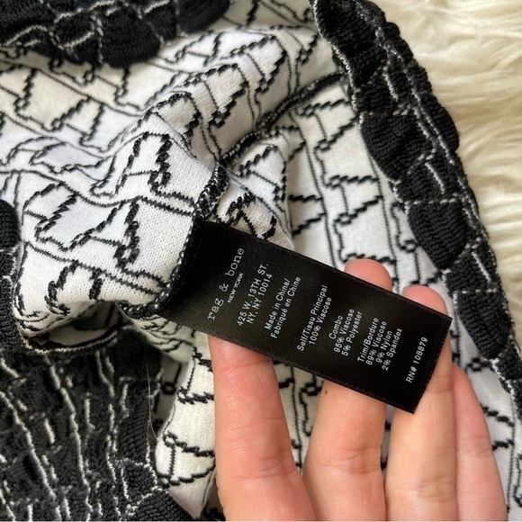 Rag & Bone Gwen Knit Black Mesh Dress - Picture 8 of 10